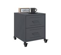 vidaXL Table de chevet Armoire de nuit 2 pcs anthracite acier 36x39x43,5 cm