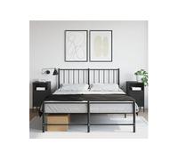 Tables de Chevet 2 pcs, Armoires de Lit avec Pieds, Tables de Nuit avec Compartiment, Armoires de Nuit Chambre, Noir 843067