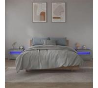 vidaXL Tables de chevet LED – Lot de 2 Sonoma gris 60x35x40 cm
