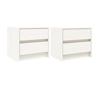 vidaXL Tables de chevet 2 pièces 40x31x35,5 cm bois de pin massif blanc 836138
