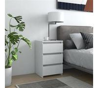 Tables de chevet 2 pcs Blanc 40x35x62,5 cm Aggloméré Blanc G