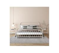 Tables de chevet 2 pcs Blanc et transparent Métal et verre