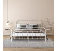 vidaXL 2X Tables de Chevet Table de Nuit Armoire de Chevet Armoire de Lit Chambre à Coucher Maison Intérieur Blanc et Transparent Métal et Verre