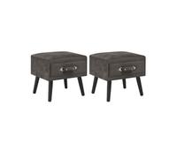 Tables de chevet 2 pcs Gris 40x35x40 cm Velours
