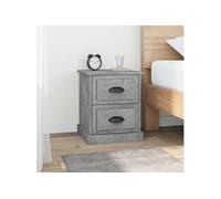 Tables de chevet 2 pcs gris béton 39x39x47,5 cm bois ingénierie