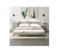 Tables de chevet 2 pcs Gris béton 40x36x65 cm811277