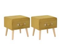 Tables De Chevet 2 Pcs Moutarde 40x35x40 Cm Velours Jaune