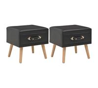 vidaXL Tables de chevet 2 pièces Similicuir Noir 40x35x40 cm