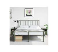 vidaXL Tables de chevet 2 pcs Acier Noir/Vert olive 34,5 x 39 x 44 cm