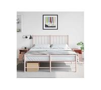 vidaXL Tables de chevet Lot de 2 roses en acier 34,5x39x44 cm 841754