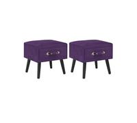 Tables de chevet 2 pcs Violet foncé 40x35x40 cm Velours