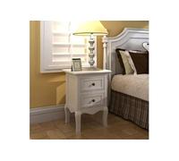 Tables de chevet 4 pcs avec 2 tiroirs MDF Blanc