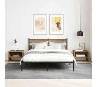 vidaXL Tables de chevet Armoire de lit Chambre 2 pièces Gris béton Bois d'ingénierie