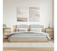 Tables de Chevet Armoires de Lit Chambre 2 pcs Blanc Bois d'Ingénierie vidaXL