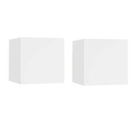 Tables de Chevet Armoires de Lit Chambre 2 pcs Blanc Bois d'Ingénierie vidaXL