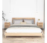 Tables de Chevet Armoires de Nuit 2 pcs Blanc Bois Ingénierie et Fer vidaXL