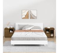 Tables de Chevet Armoires de Nuit Chambre 2 pcs Blanc Bois de Pin Massif vidaXL