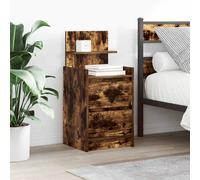 Tables de chevet avec 2 tiroirs 2 pcs chêne fumé 38x34x80 cm vidaXL