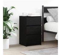 vidaXL Tables de chevet avec 3 tiroirs 2 pièces Noir 39x35x65 cm