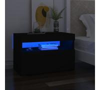 Tables de Chevet avec Lumières LED Armoires de Lit 2 pcs Blanc Brillant vidaXL