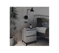 Vidaxl Tables De Chevet Pieds En Métal 2 Pcs Sonoma Gris 40x35x50 Cm Gris