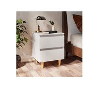 vidaXL Tables de Chevet avec Pieds en Pin 2 pcs, Armoire de Chevet, Armoire de Lit, Meuble de Chambre à Coucher Maison Intérieur, Scandinave, Blanc