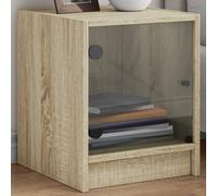 Tables de chevet avec portes vitrées 2 unités Chêne Sonoma 35x37x42 cm