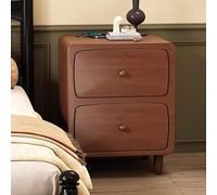 Tables De Chevet En Bois, Table De Nuit Avec Rangement, Grande Capacité, Panneaux Épais, Glissières Silencieuses, Adaptées Aux Chambres À Coucher Et Aux Salons(Walnut,50CM/19.7IN_2-DRAWER)