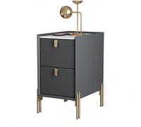 Tables de Chevet Fines,Table de Chevet Moderne du Milieu du siècle avec 2 tiroirs de Rangement,Minimaliste en Pierre frittée pour Petits espaces,Table d'appoint étroite Gris Bleu 35x35x55cm