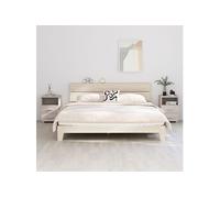 2x Tables de Chevet Tables de Nuit Armoires de Chevet Armoires de Lit Chambre à Coucher Intérieur Blanc 40x35x62 cm Bois de Pin Solide