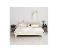 2x Tables de Chevet Tables de Nuit Armoires de Chevet Armoires de Lit Chambre à Coucher Intérieur Gris Clair 40x35x62cm Bois de Pin Solide