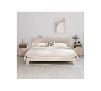 vidaXL 2x Tables de Chevet Tables de Nuit Armoires de Chevet Armoires de Lit Chambre à Coucher Intérieur Marron Miel 40x35x62cm Bois de Pin Solide Brun