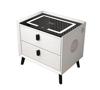 Tables de Chevet Minces,Table de Chevet Moderne avec Station de Charge sans Fil,2 tiroirs,lumières LED et Port USB,pour Une Chambre,Un dortoir ou Un Salon et Une Palette de Couleurs Noires