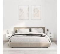 Tables de chevet murales 2 pcs blanc brillant 41,5x36x28 cm Blanc G