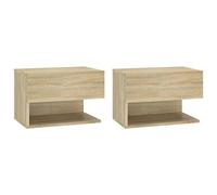 Tables de chevet murales 2 pcs Chêne sonoma