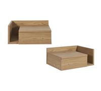 Tables de chevet murales finition bois clair chêne avec tiroir (lot de 2) NASTY