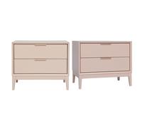Tables de chevet rose et métal doré avec rangements (lot de 2) GIANA