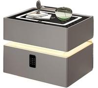 Tables de Chevet, Table d’extrémité de lit Flottante avec tiroir, Bureau de Chevet Moderne avec Station de Charge, Serrure à Combinaison, Haut-Parleur 3 lumières LED de Couleur, Table de Che