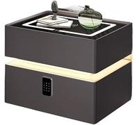 Tables de Chevet, Table d’extrémité de lit Flottante avec tiroir, Bureau de Chevet Moderne avec Station de Charge, Serrure à Combinaison, Haut-Parleur 3 lumières LED de Couleur, Table de Che