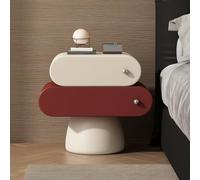 Tables De Chevet, Table De Chevet avec Tiroir Rotatif Et Pieds D'Armoire Cylindriques en Bois Massif, Coins Arrondis for Lampe De Bureau, Livres