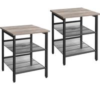 Tables de chevet Vasagle, set de 2 tables d'appoint, canapé, petites tables basses avec étagères réglables, salon