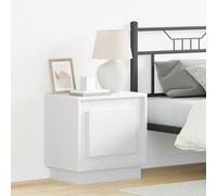 Tables De Chevet Vidaxl Set De 2 Blanc Bois D'ingénierie Blanc