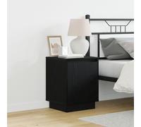 Tables De Chevet Vidaxl Set De 2 Chêne Noir Bois D'ingénierie Noir