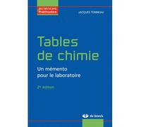 Tables de chimie Un mémento pour le laboratoire - Jacques Tonneau - De Boeck Supérieur - broché - Livre