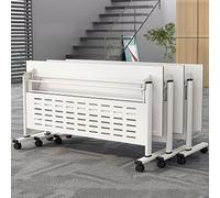 Tables de conférence pliables, tables de séminaire mobiles pour réunions dynamiques, formation au bureau, salles de classe, salles de réunion (blanc A, 139,7 x 40,6 x 76,2 cm) - Design peu encombrant