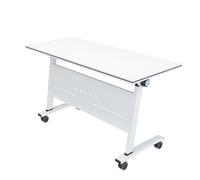 Tables de conférence pliantes avec roulettes verrouillables, bureaux de réunion mobiles rectangulaires, mobilier de séminaire de formation, design polyvalent rabattable pour un rangement facile