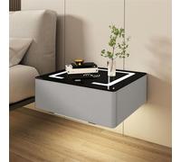 Tables de nuit, table de nuit LED avec tiroirs de rangement - 2024 suspendue moderne et intelligente pour chambre à coucher, salon, jeunes (rose, 48 x 40 x 18 cm)