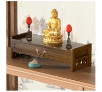 Tables de Rangement Table d'autel avec Tiroir Table de Méditation Tables de Puja en Bambou Bureau de Style Chinois pour la Méditation, Les Prières, Les Rituels,Walnut,52 * 16.5cm/20.4 * 6.5in