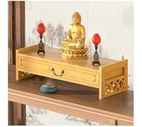 Tables de Rangement Table d'autel avec Tiroir Table de Méditation Tables de Puja en Bambou Bureau de Style Chinois pour la Méditation, Les Prières, Les Rituels,Natural,52 * 16.5cm/20.4 * 6.5in