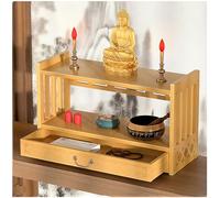 Tables de Rangement Table d'autel avec Tiroir Table de Méditation Tables de Puja en Bambou Bureau de Style Chinois pour la Méditation, Les Prières, Les Rituels,Natural,52 * 28cm/20.4 * 11in
